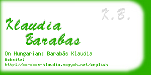 klaudia barabas business card